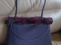 Tasche mit webpelz lila