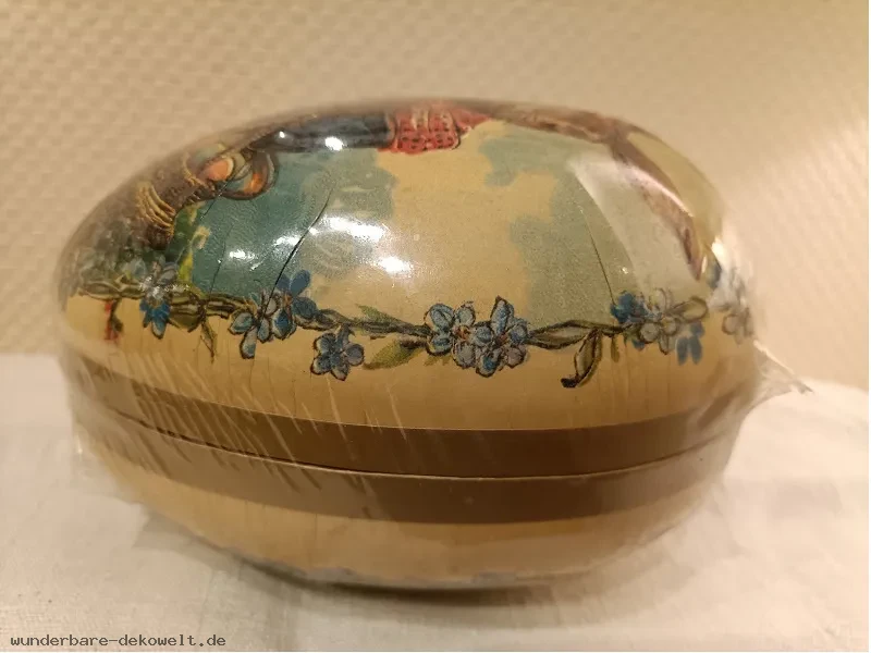 Hasenpaar Befuellbare pappeier erzgebirge braun mit ostermuster