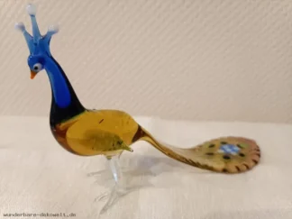 Handgefertigte glasfigur pfau