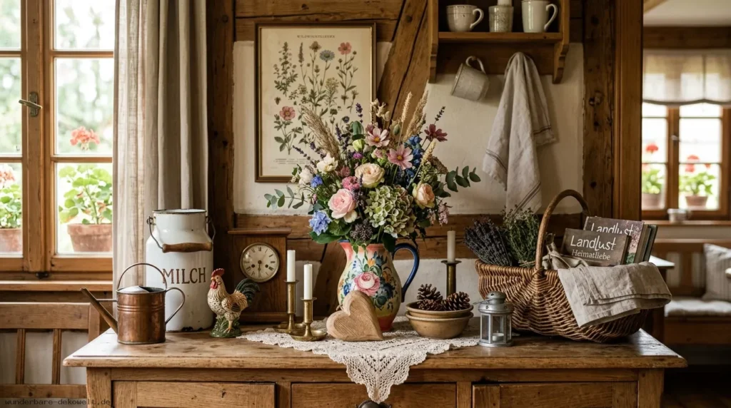 Vintage und Landhaus Dekoration Arrangement